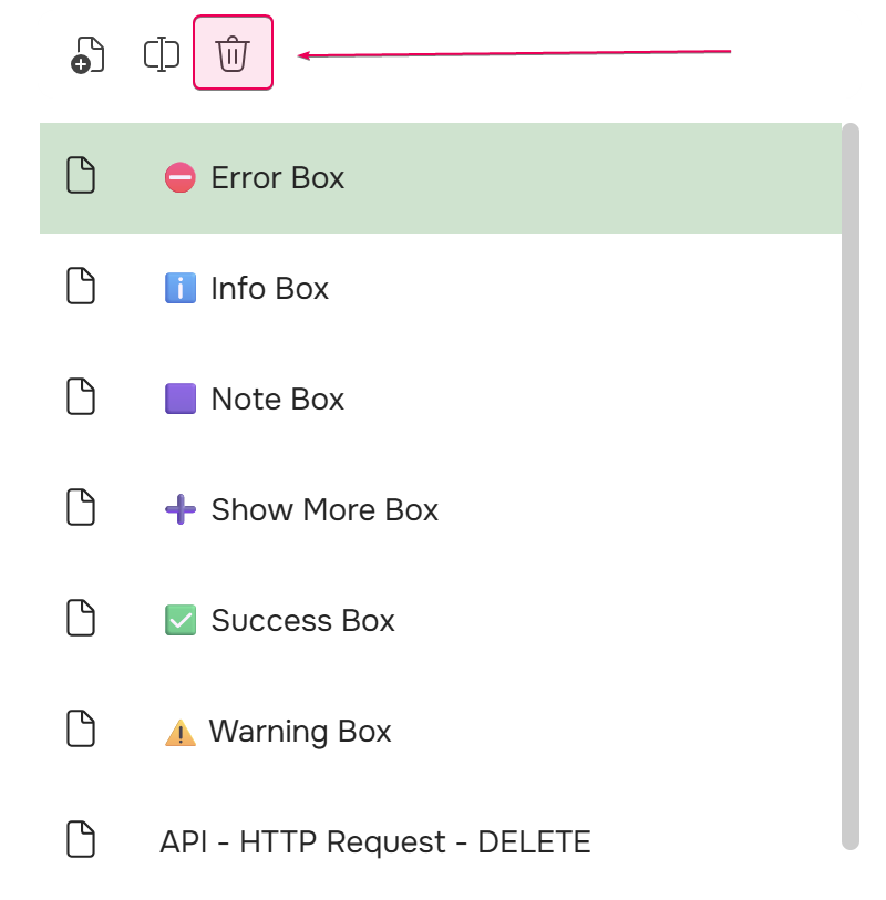 Delete a Quick part.