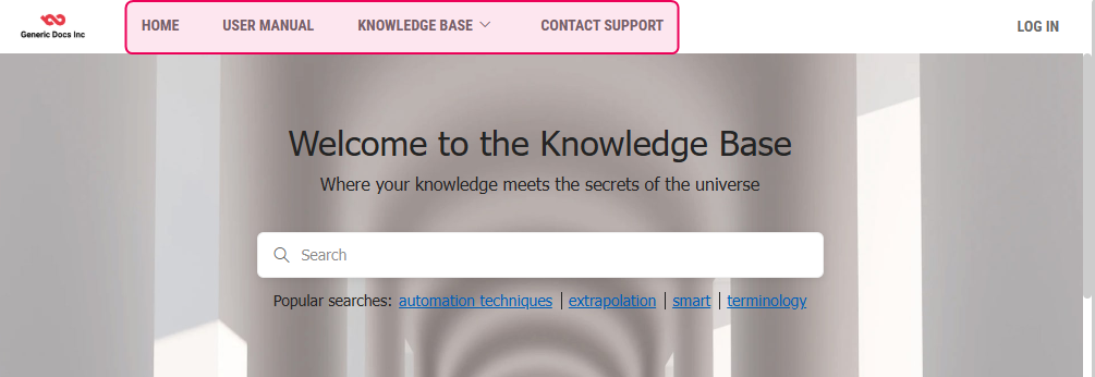 Reader menu in UI.