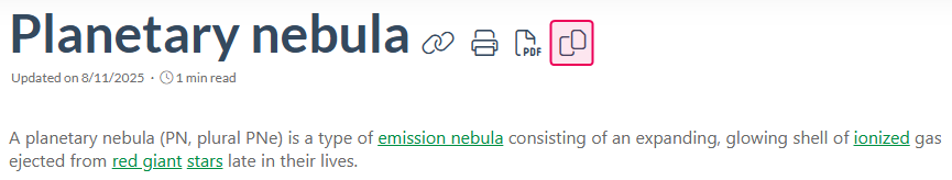 The Copy Markdown option in the Legacy interface.