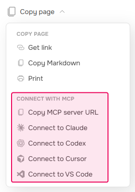 The Connect with MCP block.