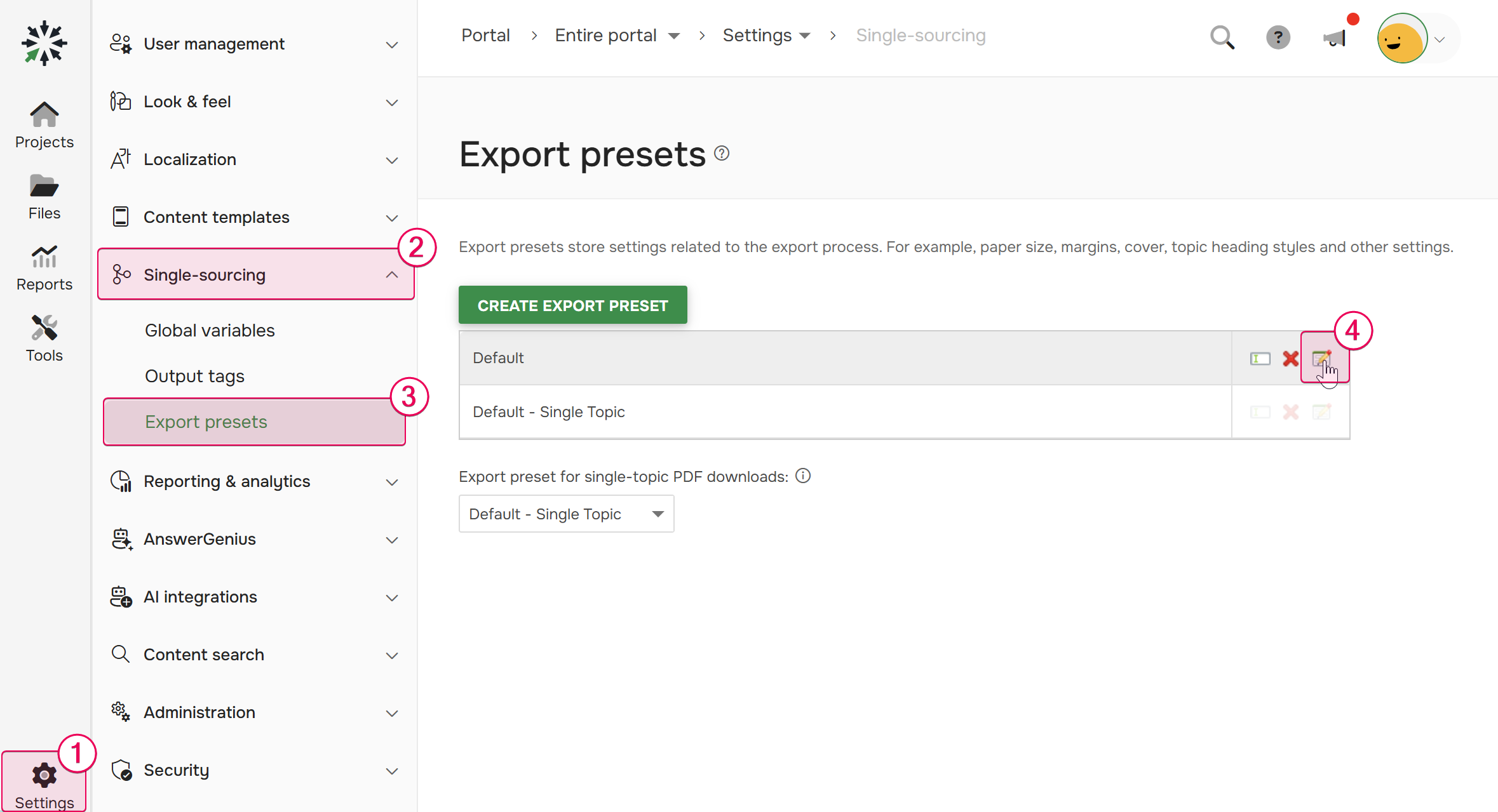 Edit your preset