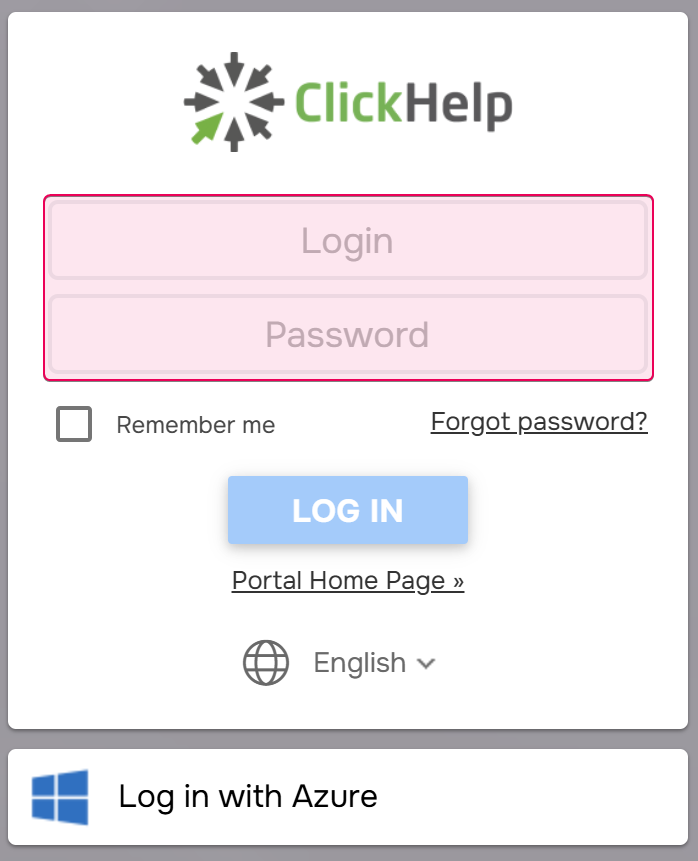 Default ClickHelp login.