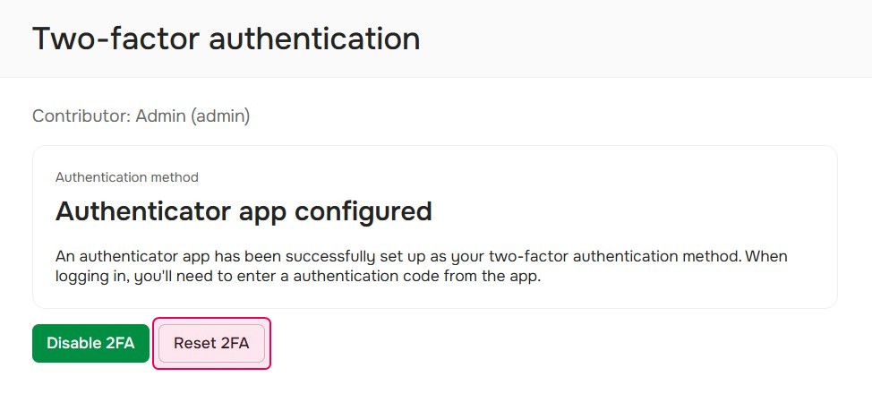 Reset two-factor authentication.