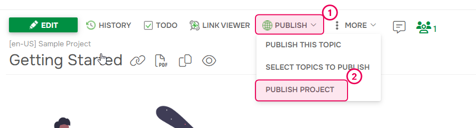 Publish a project.
