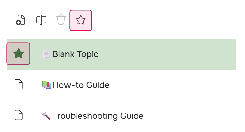 Set one topic template as a default.