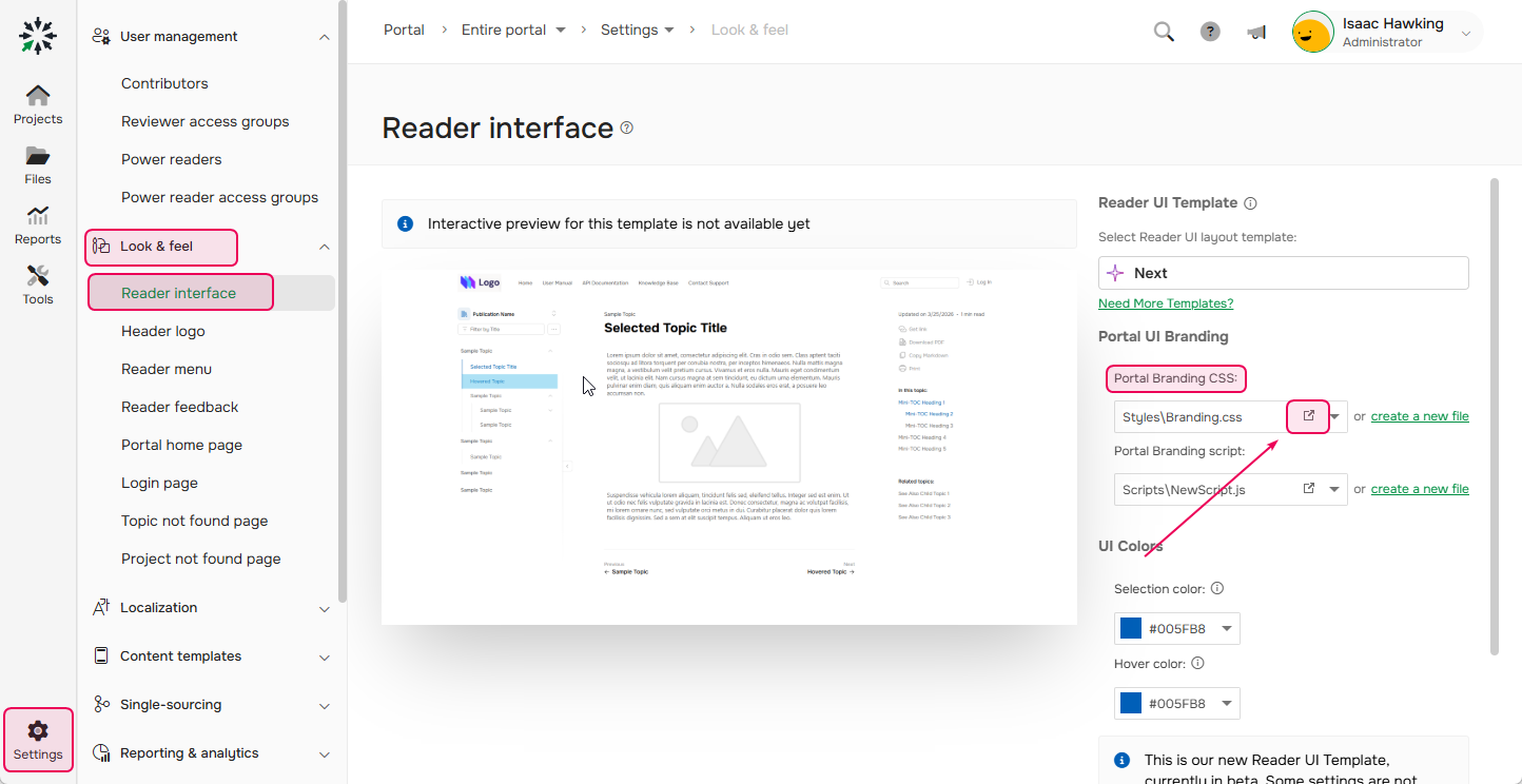 Open Portal Branding CSS file.